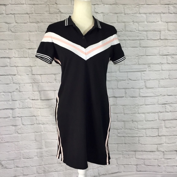 Almost Famous varsity polo black white pink dress - Picture 2 of 5